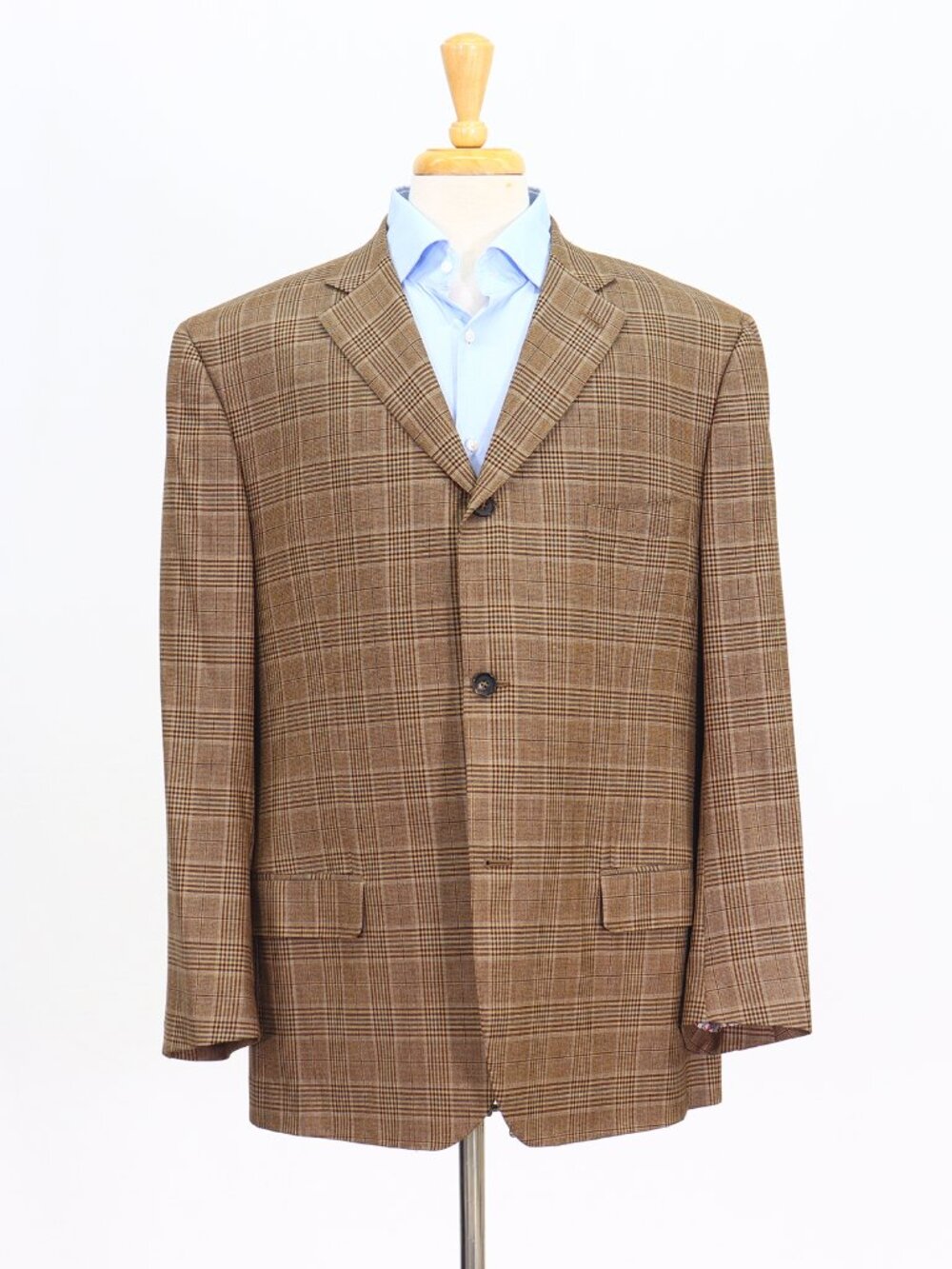 ISAIA 48L Brown Blazer Sport Coat Jacket 3-Button Check Y929